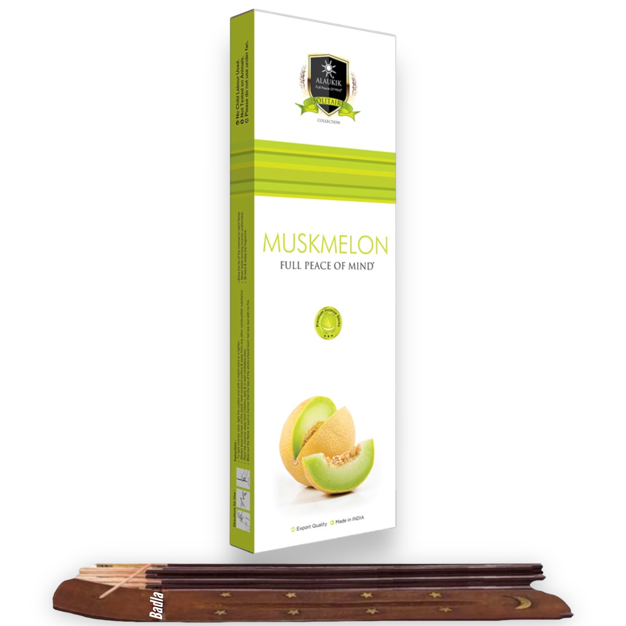 Incienso ALAUKIK Premium | Varitas 90 g | Colección Solitaire | Porta Incienso Incluido