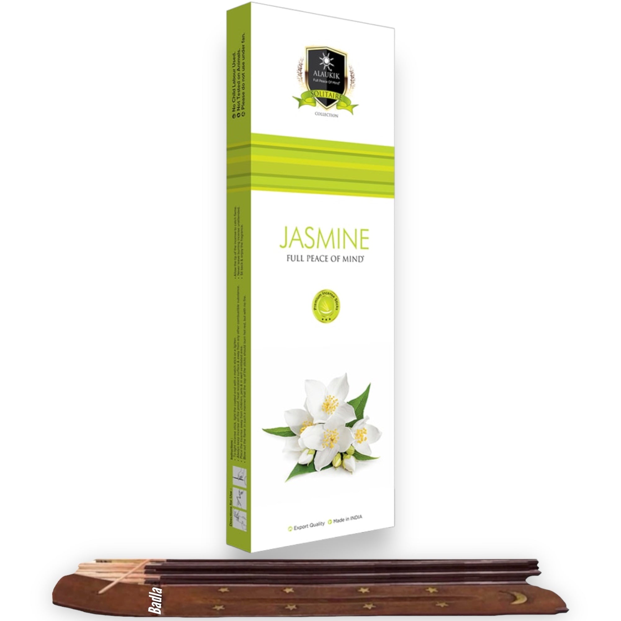 Incienso ALAUKIK Premium | Varitas 90 g | Colección Solitaire | Porta Incienso Incluido