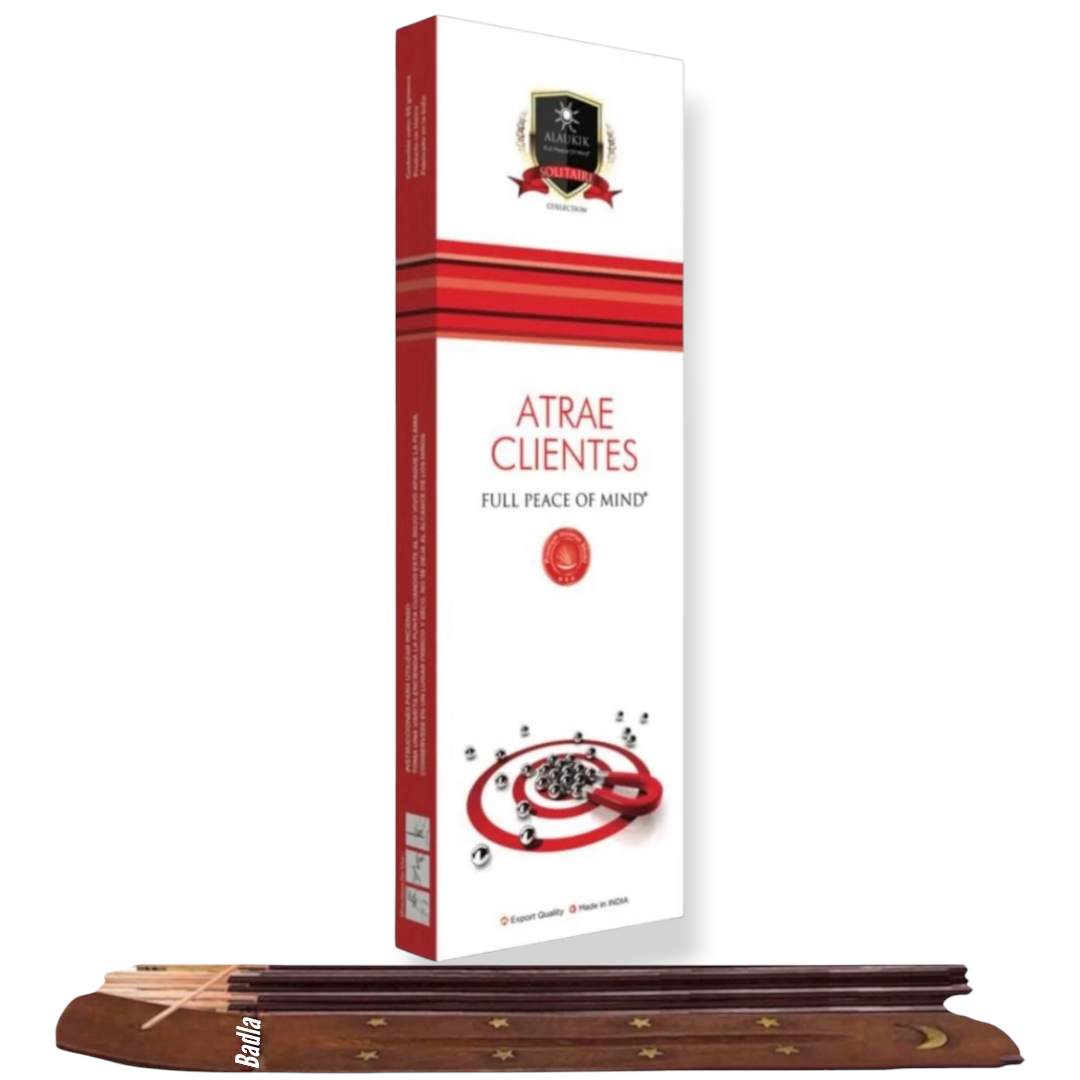 Incienso ALAUKIK Premium | Varitas 90 g | Colección Solitaire | Porta Incienso Incluido