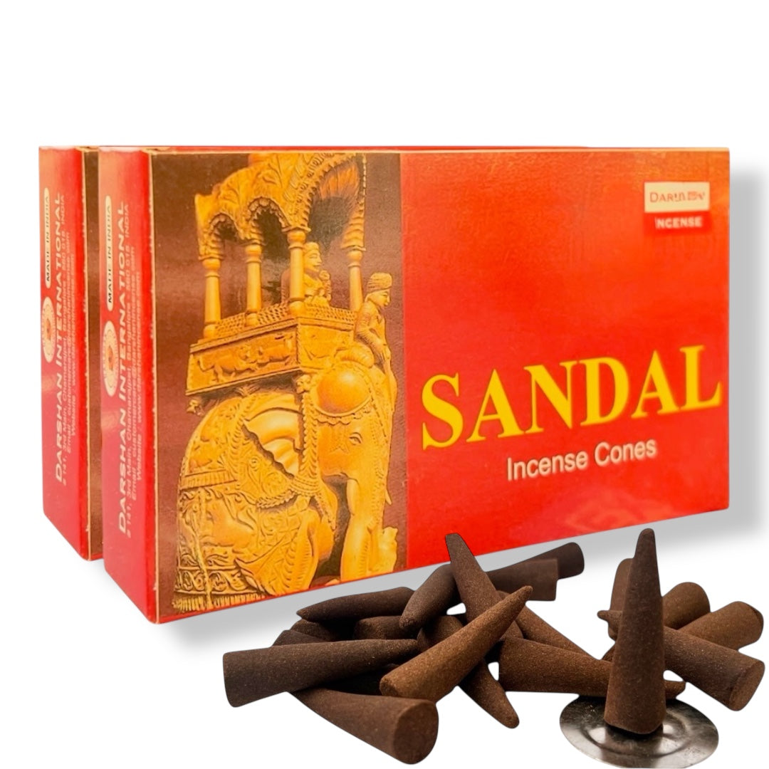 Incienso Conos DARSHAN | Flujo Normal 40 pz | Distintos Aromas Hechos a Mano en la India |