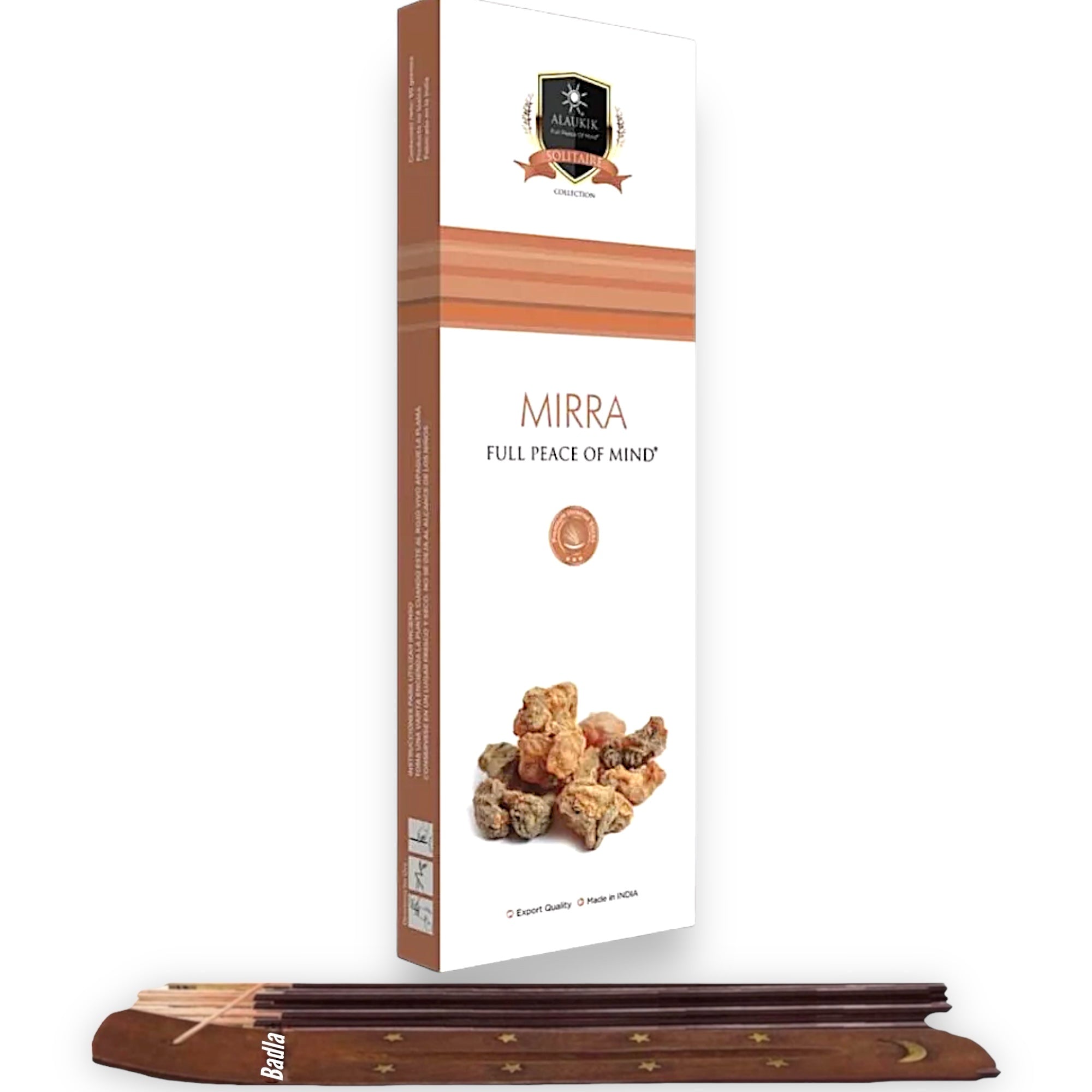 Incienso ALAUKIK Premium | Varitas 90 g | Colección Solitaire | Porta Incienso Incluido