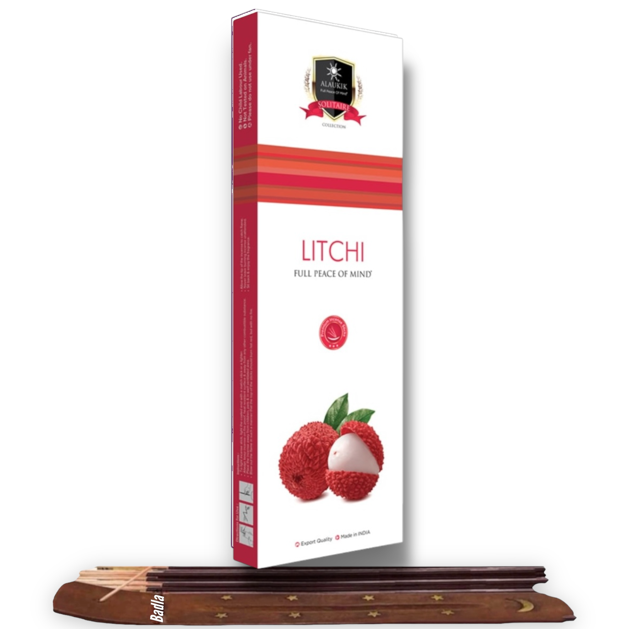 Incienso ALAUKIK Premium | Varitas 90 g | Colección Solitaire | Porta Incienso Incluido