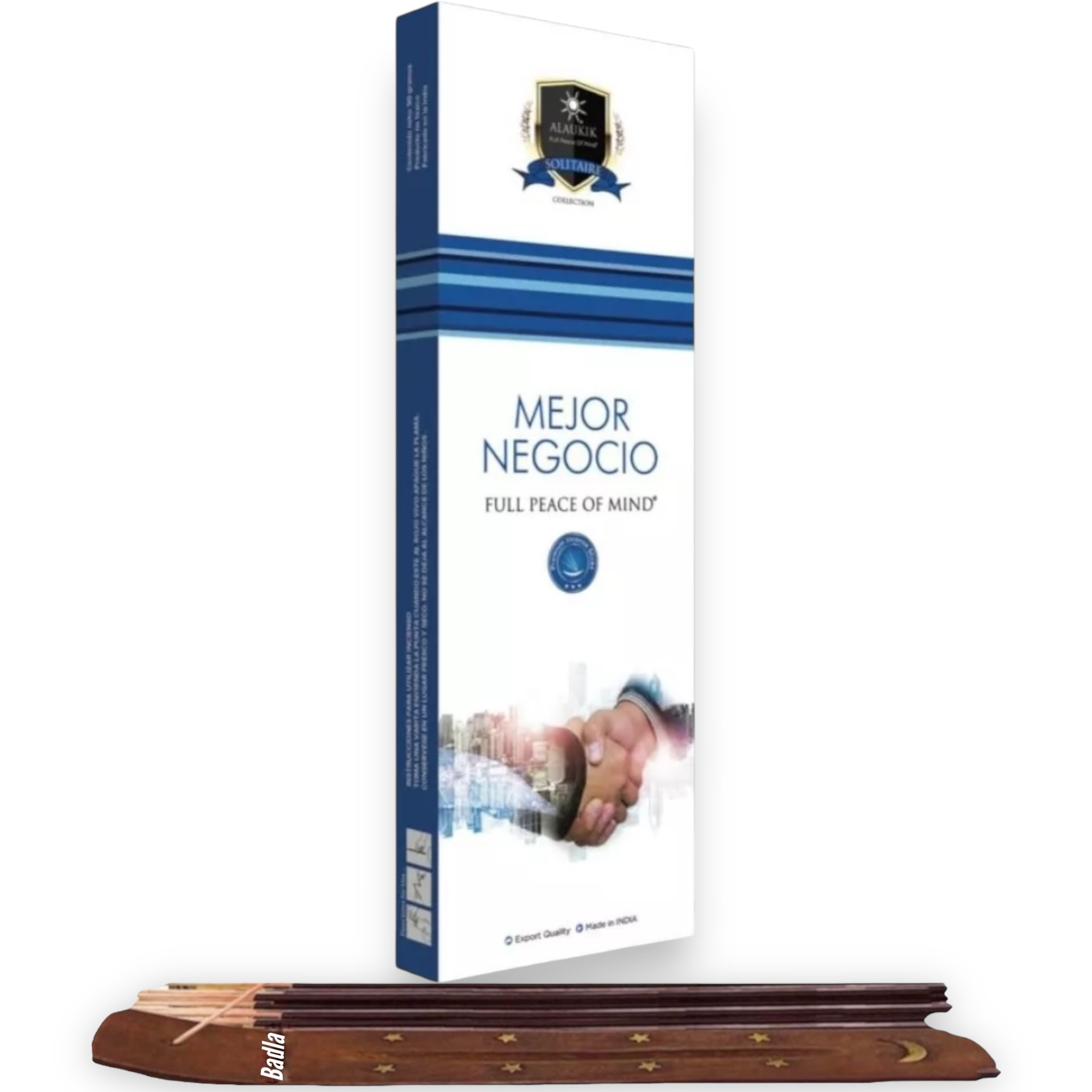 Incienso ALAUKIK Premium | Varitas 90 g | Colección Solitaire | Porta Incienso Incluido