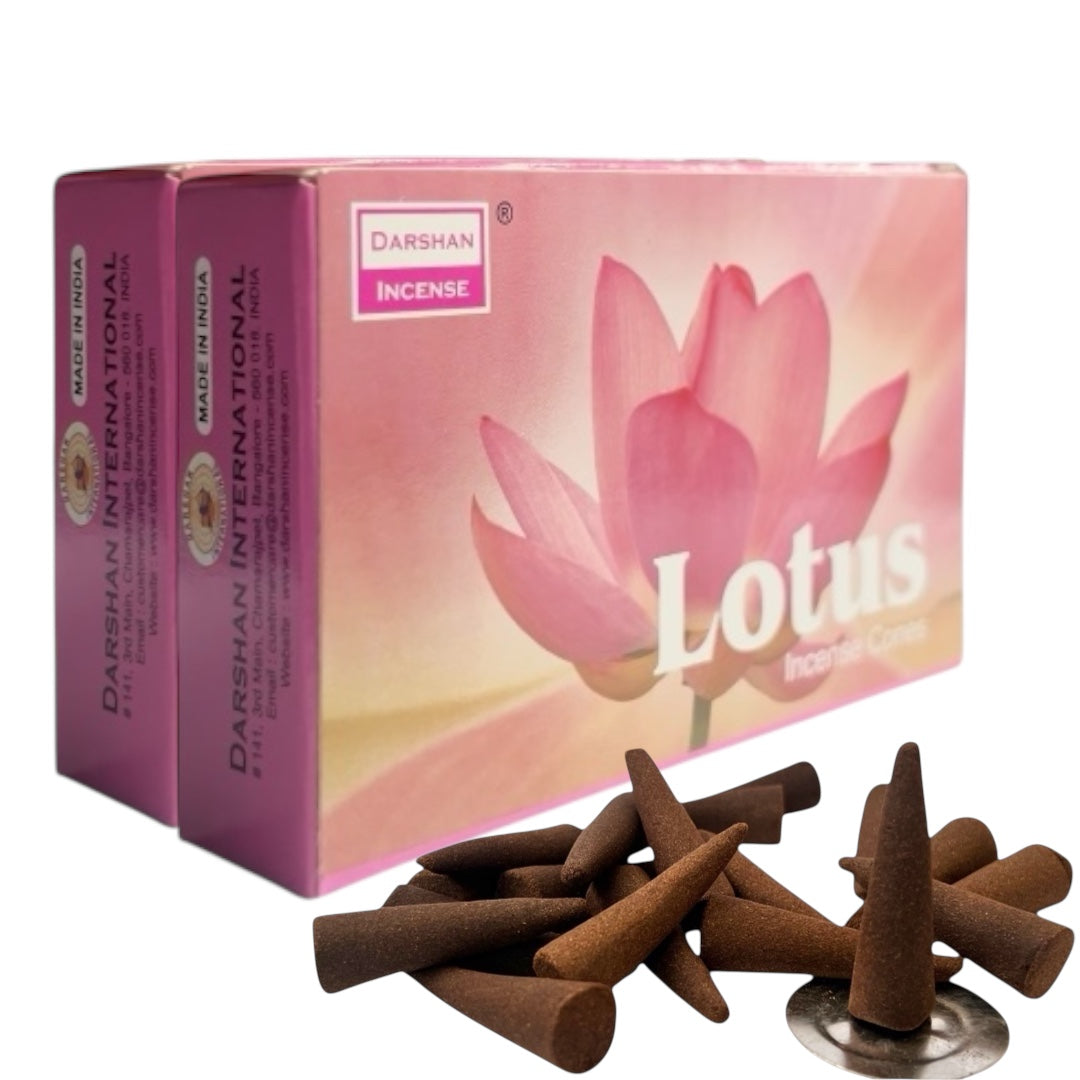 Incienso Conos DARSHAN | Flujo Normal 40 pz | Distintos Aromas Hechos a Mano en la India |