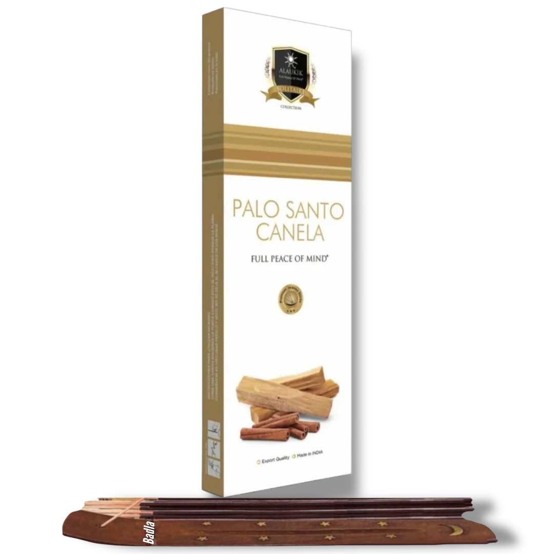 Incienso ALAUKIK Premium | Varitas 90 g | Colección Solitaire | Porta Incienso Incluido