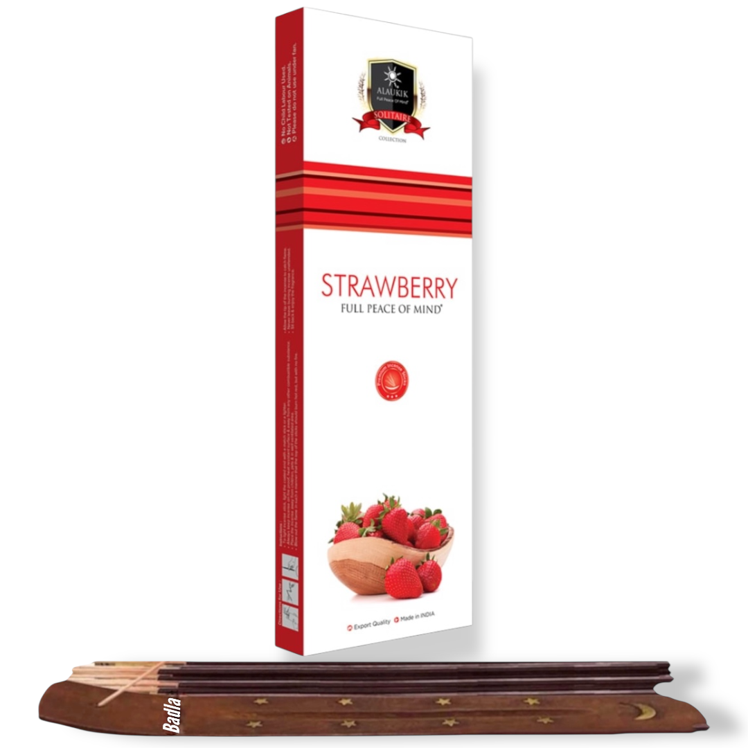 Incienso ALAUKIK Premium | Varitas 90 g | Colección Solitaire | Porta Incienso Incluido