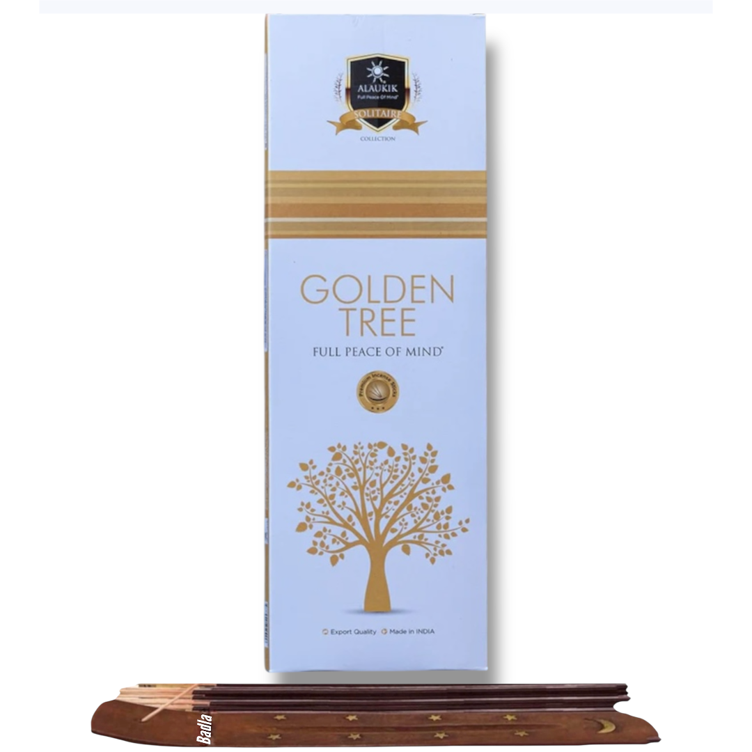 Incienso ALAUKIK Premium | Varitas 90 g | Colección Solitaire | Porta Incienso Incluido