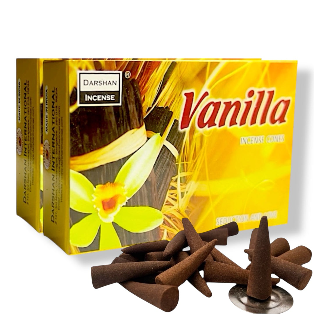 Incienso Conos DARSHAN | Flujo Normal 40 pz | Distintos Aromas Hechos a Mano en la India |