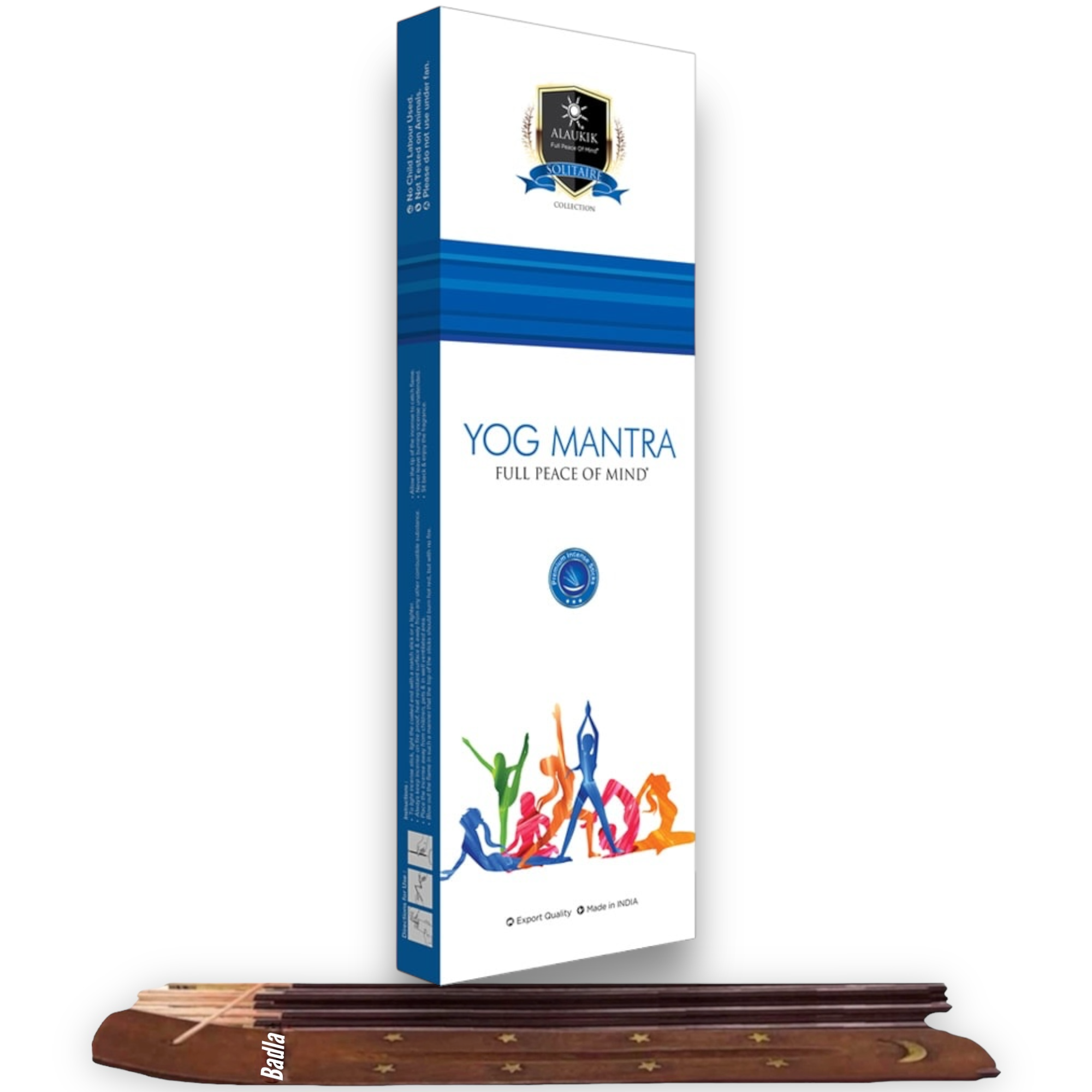 Incienso ALAUKIK Premium | Varitas 90 g | Colección Solitaire | Porta Incienso Incluido