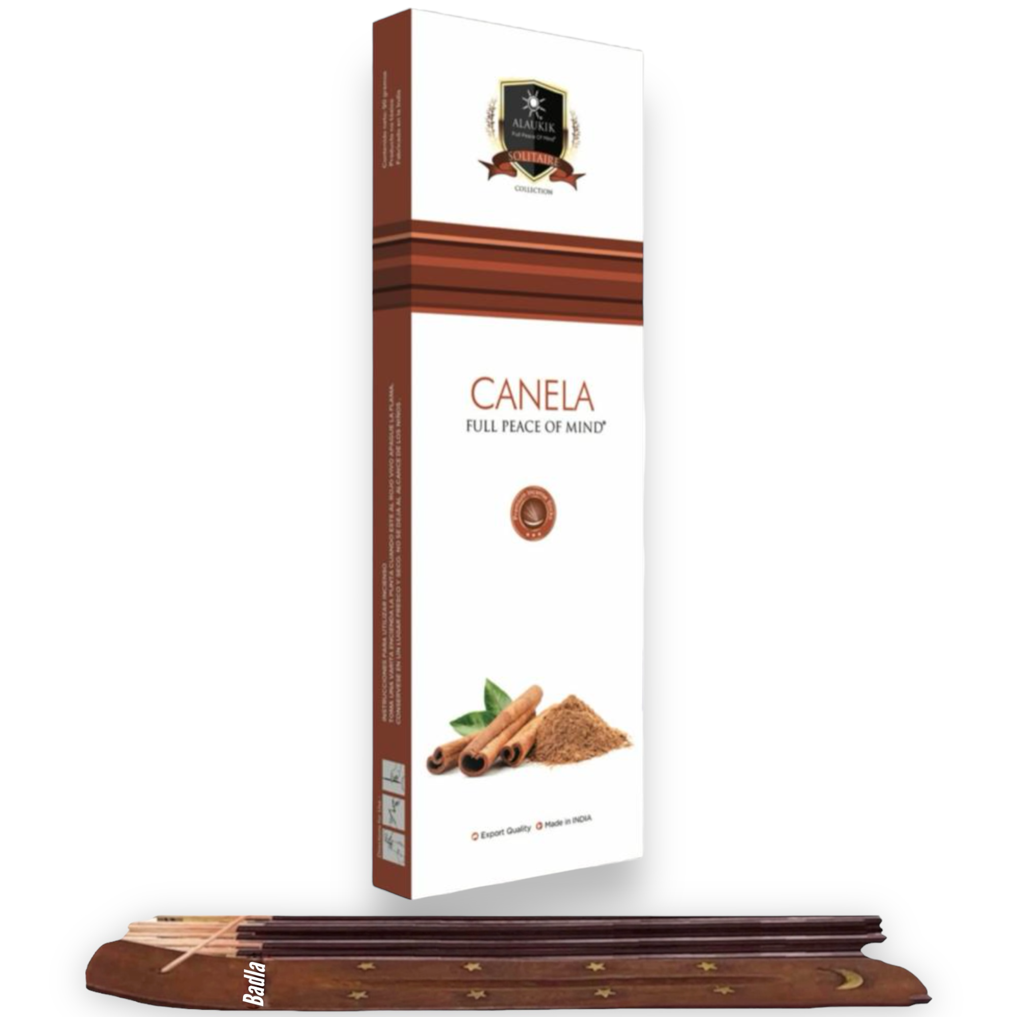 Incienso ALAUKIK Premium | Varitas 90 g | Colección Solitaire | Porta Incienso Incluido