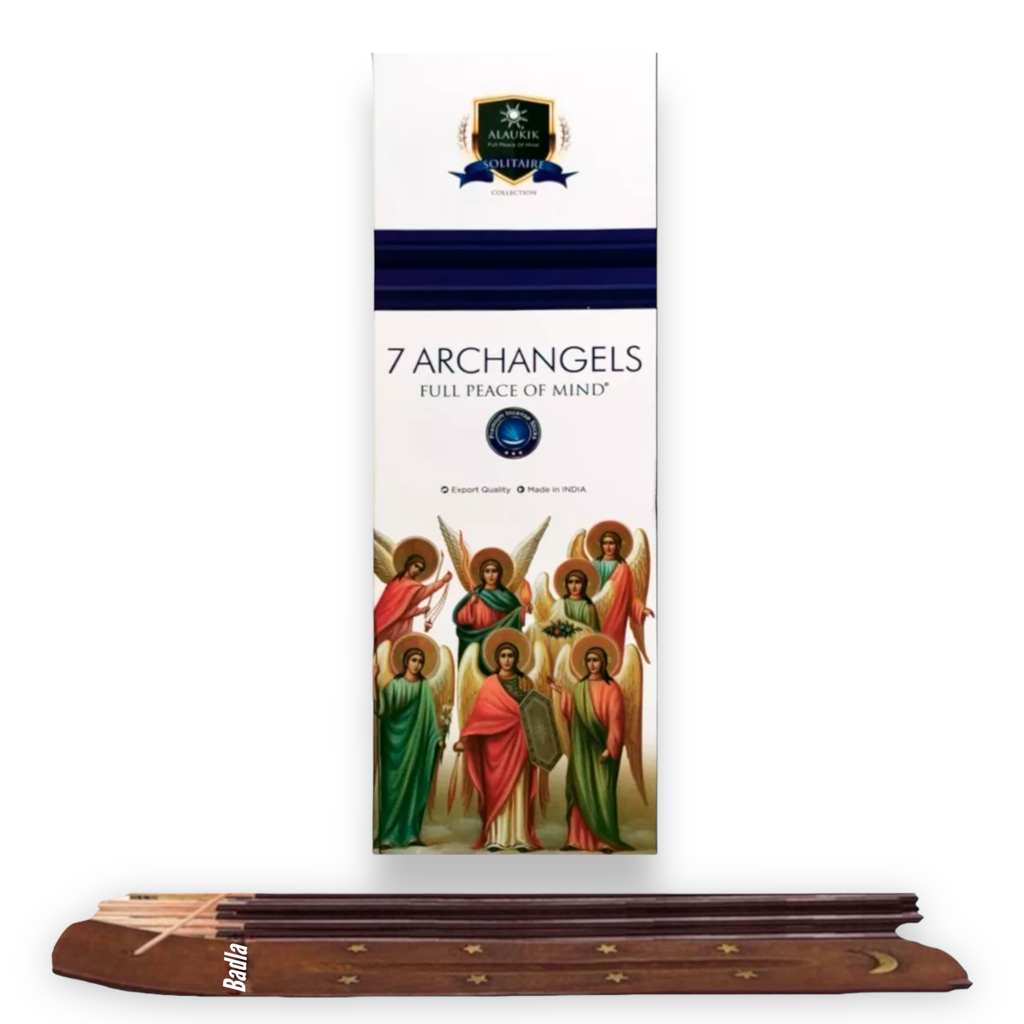 Incienso ALAUKIK Premium | Varitas 90 g | Colección Solitaire | Porta Incienso Incluido