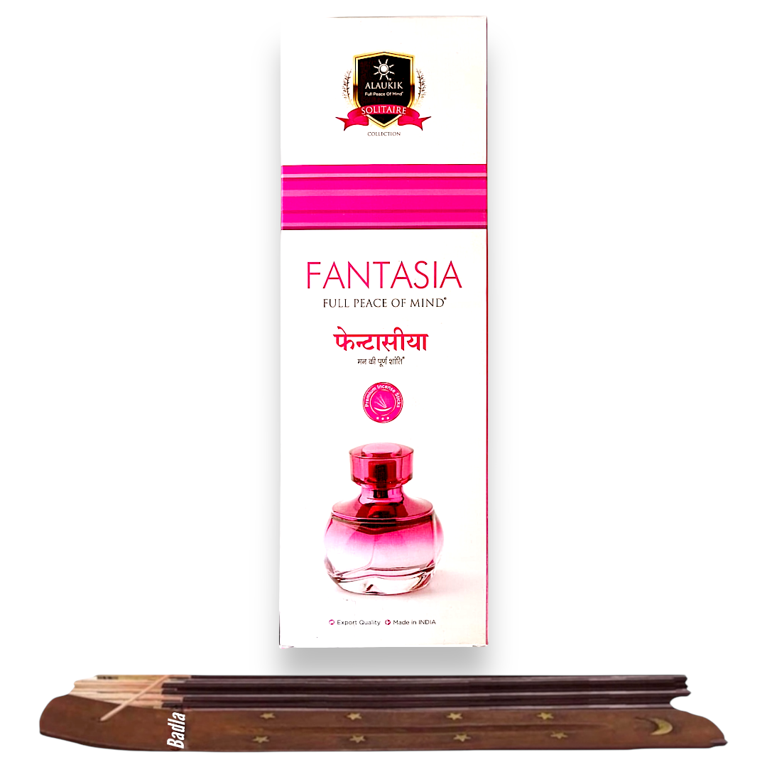 Incienso ALAUKIK Premium | Varitas 90 g | Colección Solitaire | Porta Incienso Incluido