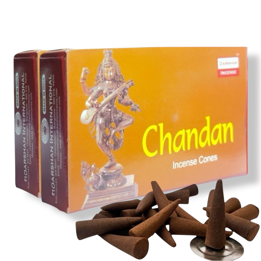 Incienso Conos DARSHAN | Flujo Normal 40 pz | Distintos Aromas Hechos a Mano en la India |