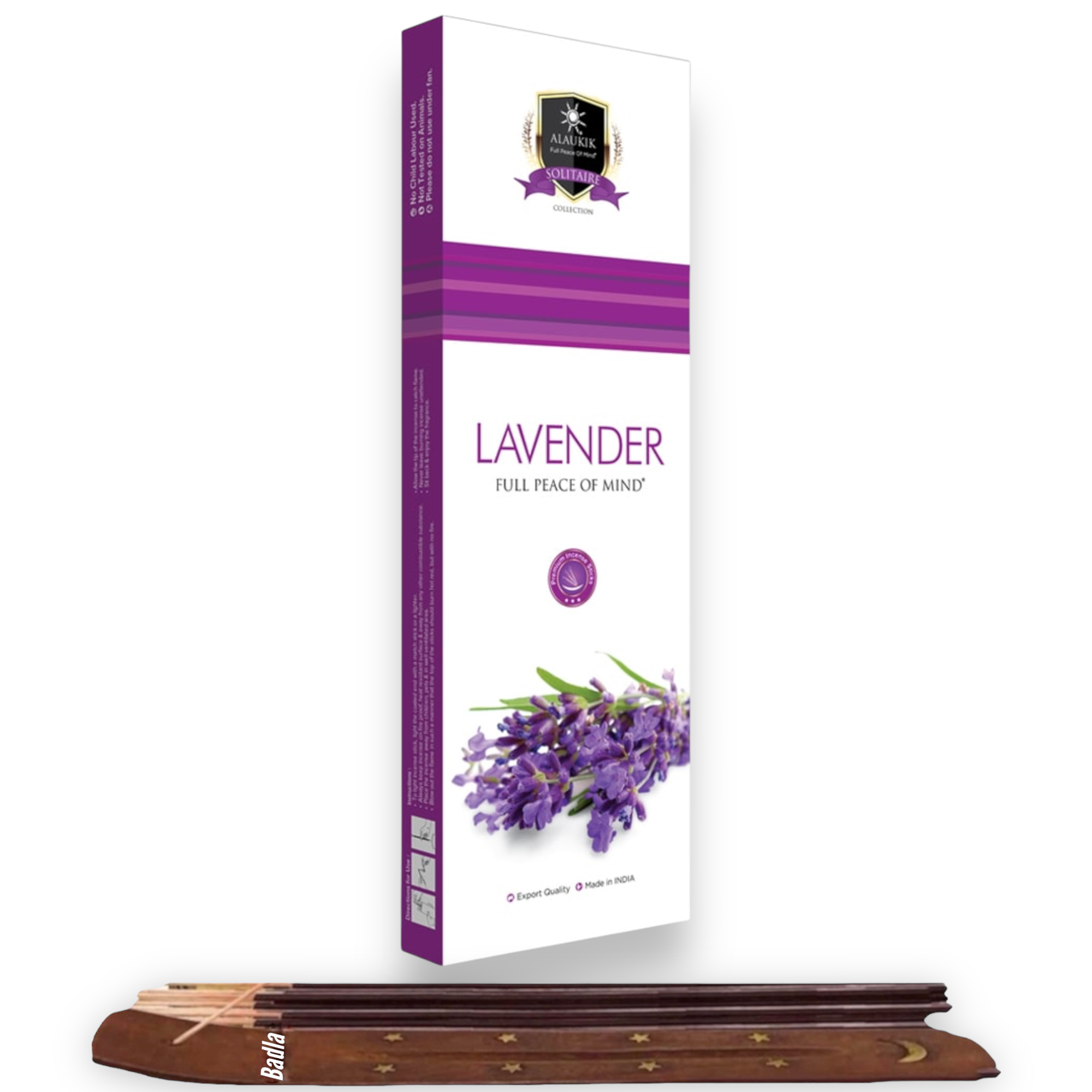 Incienso ALAUKIK Premium | Varitas 90 g | Colección Solitaire | Porta Incienso Incluido