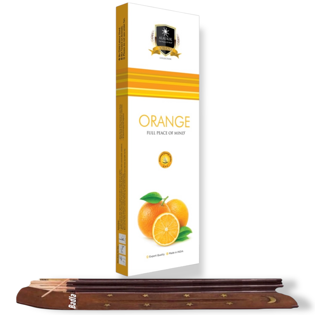 Incienso ALAUKIK Premium | Varitas 90 g | Colección Solitaire | Porta Incienso Incluido