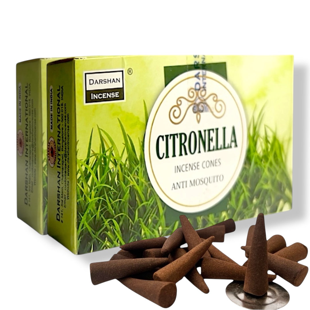 Incienso Conos DARSHAN | Flujo Normal 40 pz | Distintos Aromas Hechos a Mano en la India |