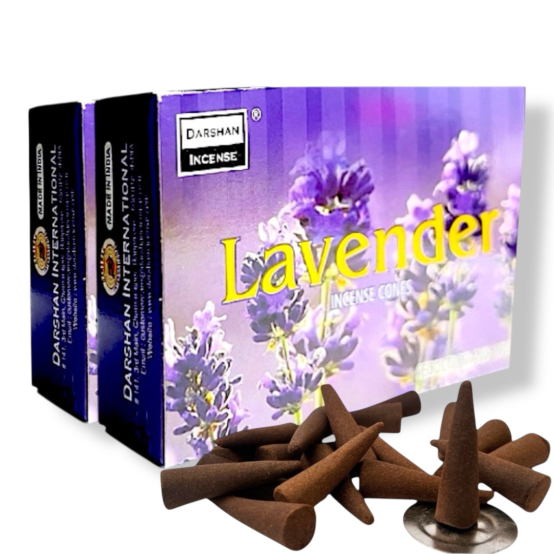 Incienso Conos DARSHAN | Flujo Normal 40 pz | Distintos Aromas Hechos a Mano en la India |