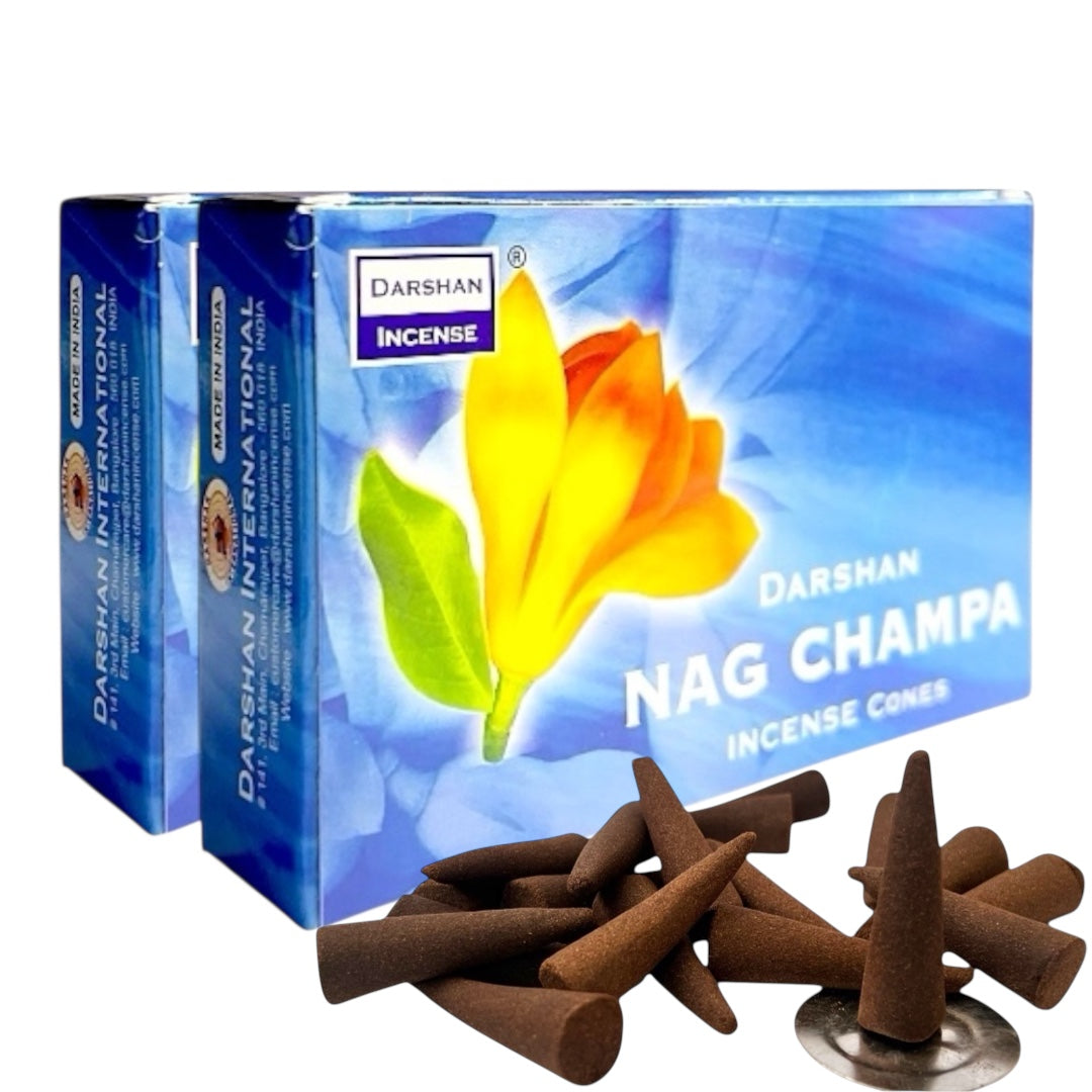 Incienso Conos DARSHAN | Flujo Normal 40 pz | Distintos Aromas Hechos a Mano en la India |