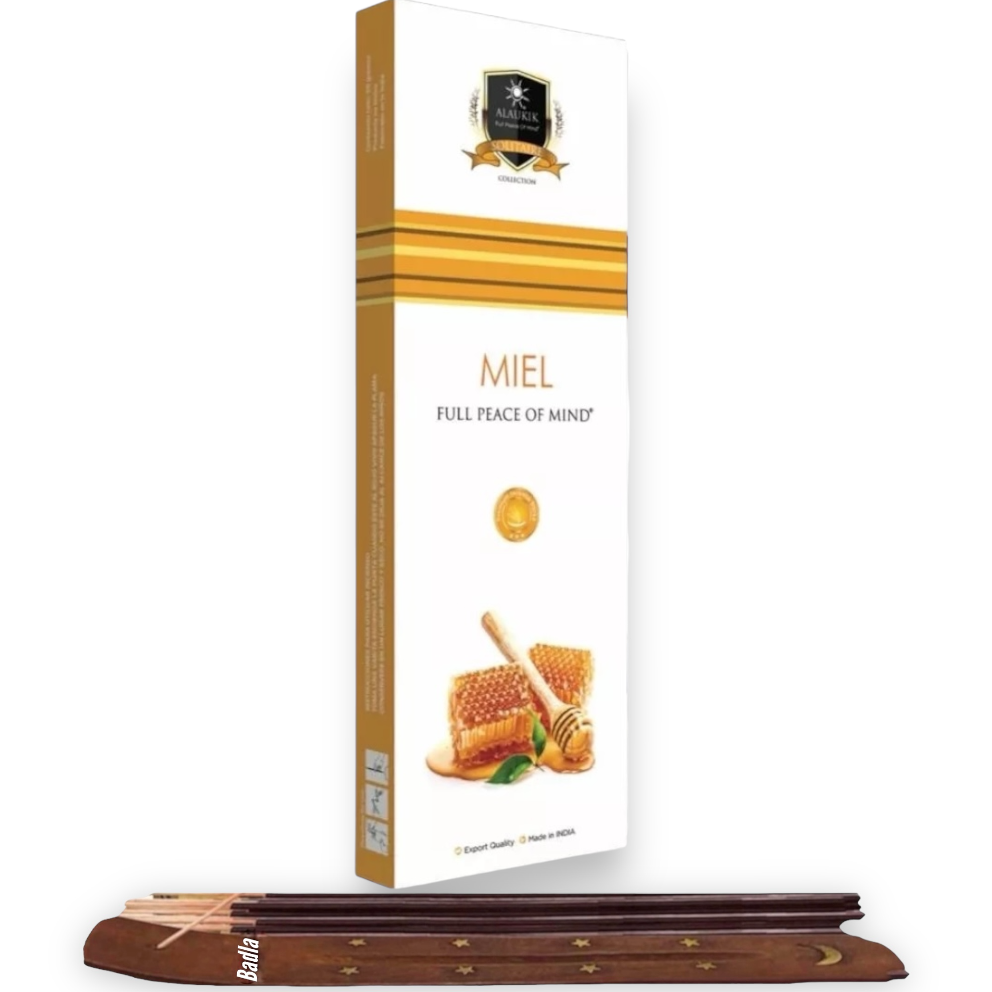 Incienso ALAUKIK Premium | Varitas 90 g | Colección Solitaire | Porta Incienso Incluido