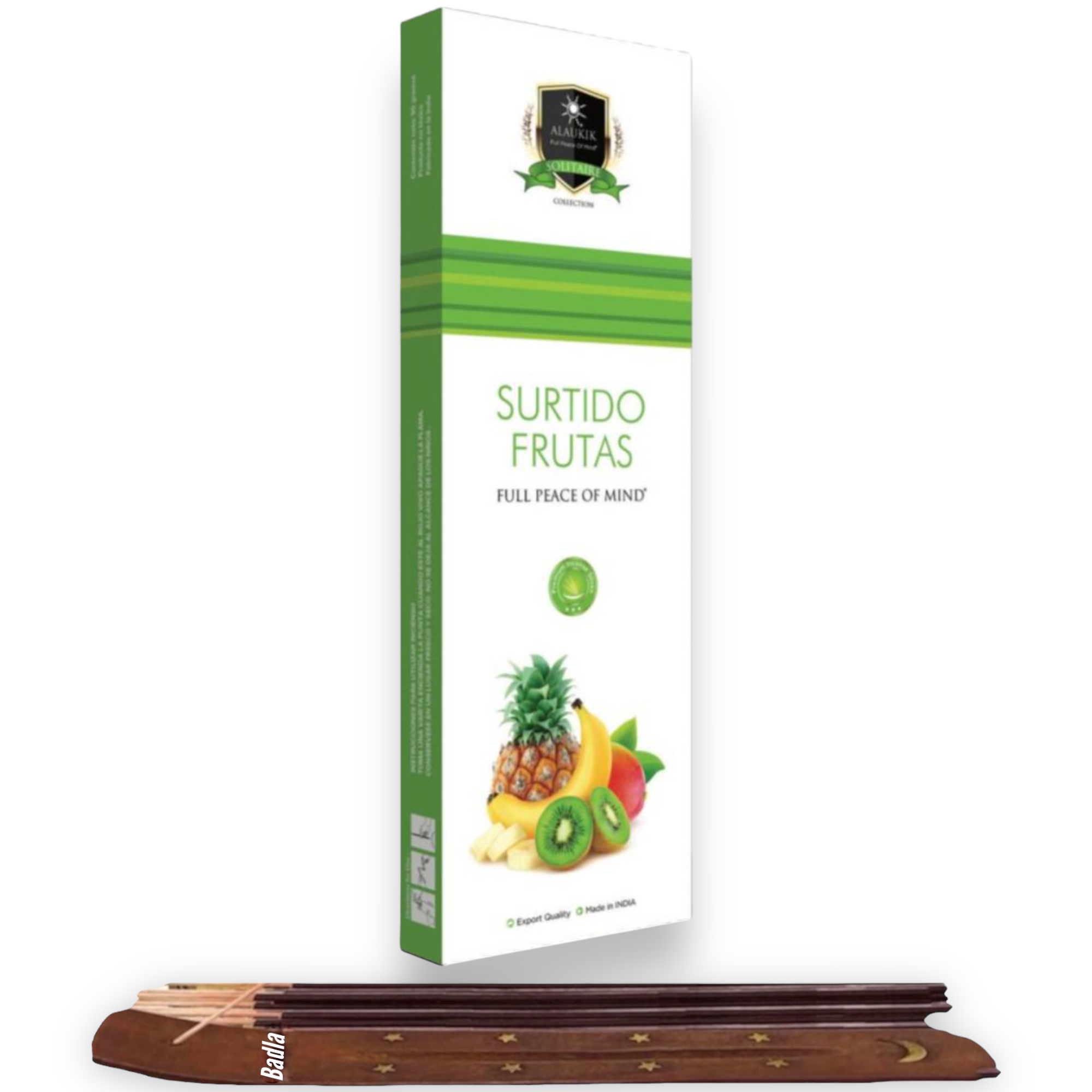 Incienso ALAUKIK Premium | Varitas 90 g | Colección Solitaire | Porta Incienso Incluido