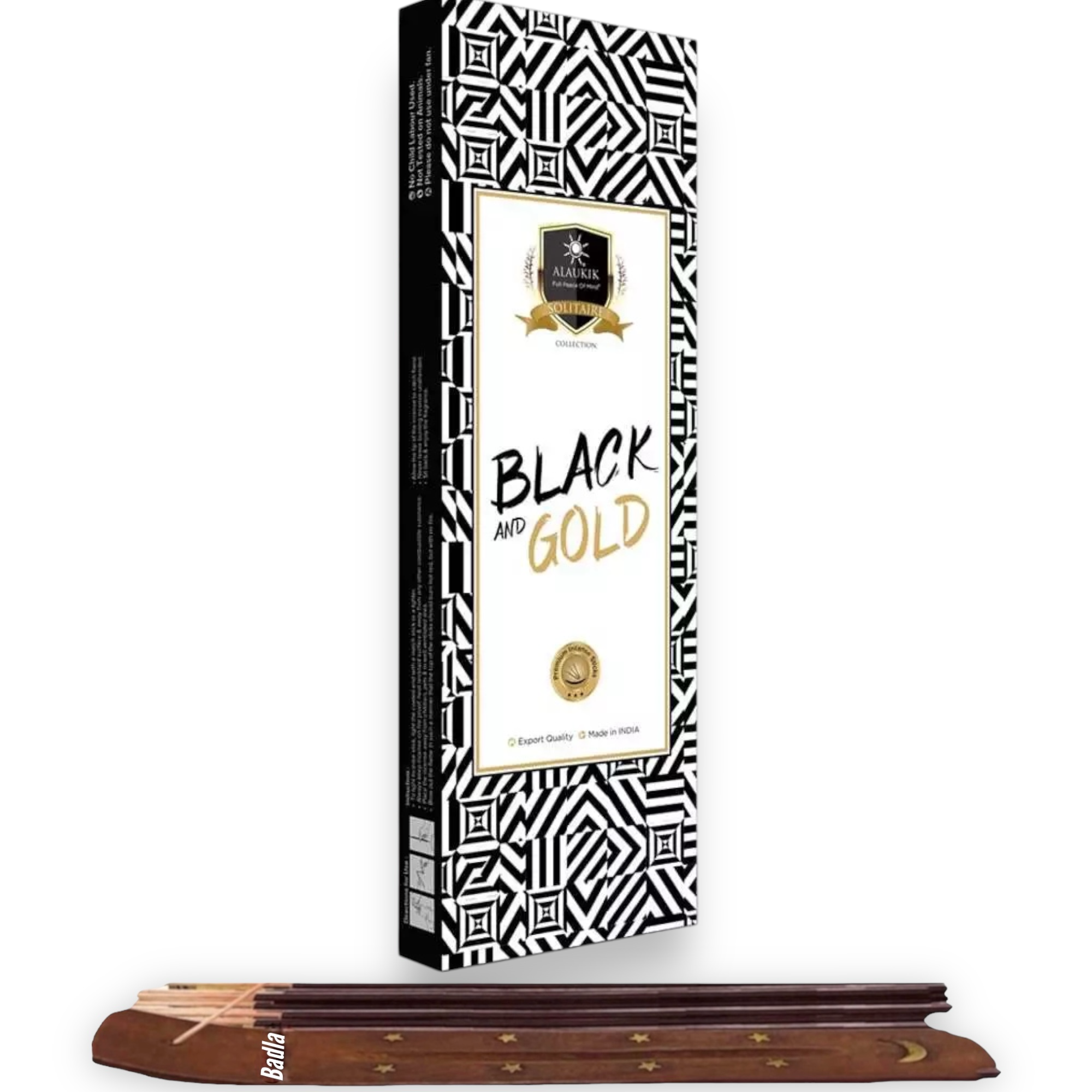 Incienso ALAUKIK Premium | Varitas 90 g | Colección Solitaire | Porta Incienso Incluido