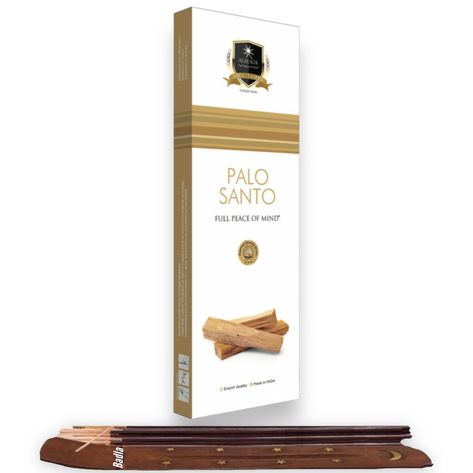 Incienso ALAUKIK Premium | Varitas 90 g | Colección Solitaire | Porta Incienso Incluido