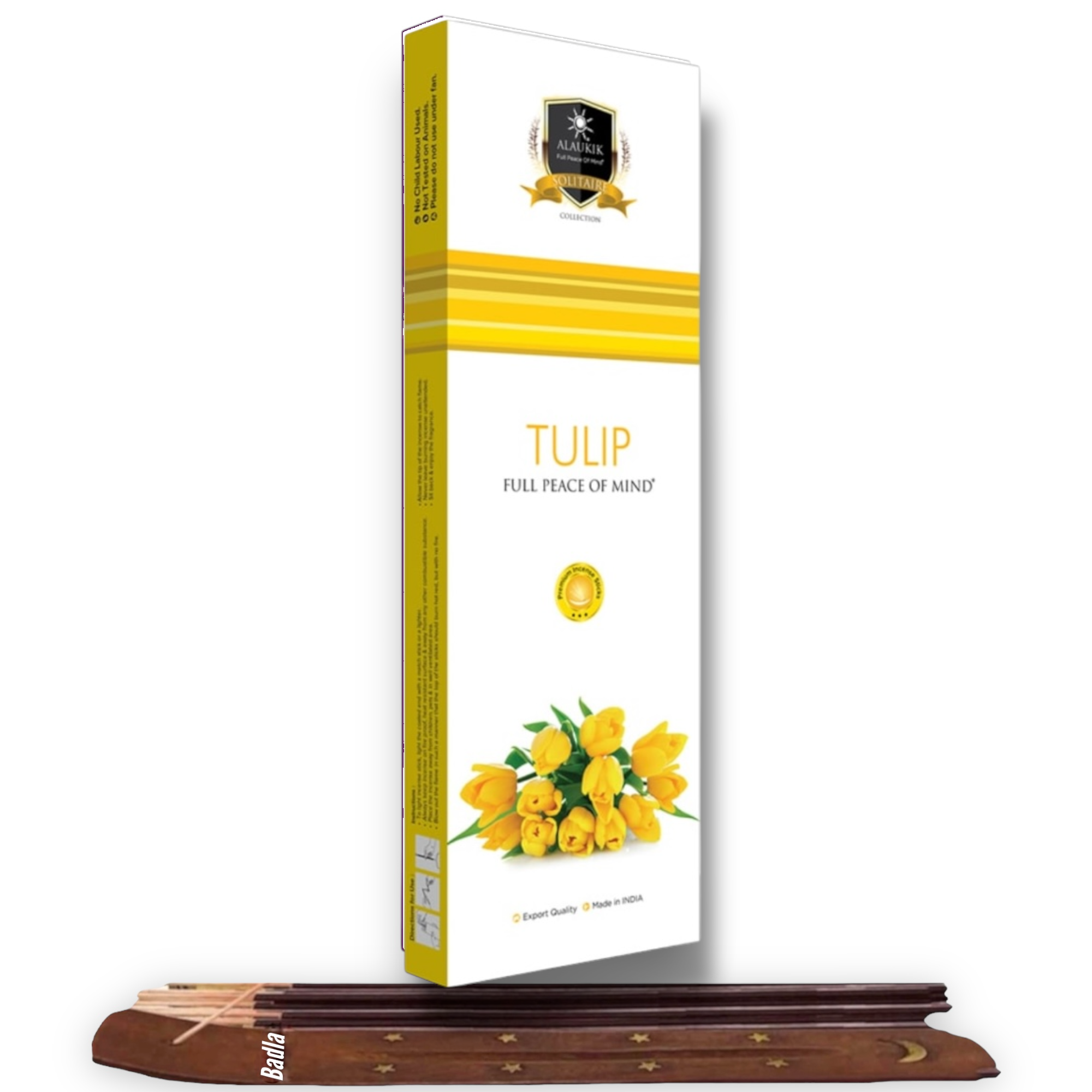 Incienso ALAUKIK Premium | Varitas 90 g | Colección Solitaire | Porta Incienso Incluido