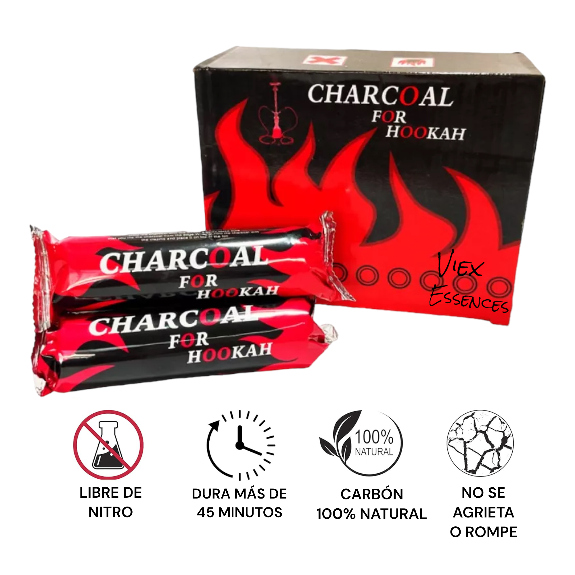 Carbón Vegetal Premium BADLA | Brisqueta Inodora 35 mm | Quema Lenta y Larga Duración, Iluminacion Instantanea |