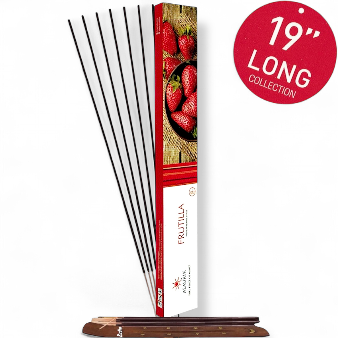 Incienso ALAUKIK Premium | Varitas XL 19" | Colección Long | Porta Incienso Incluido