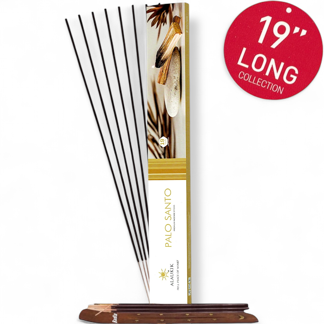 Incienso ALAUKIK Premium | Varitas XL 19" | Colección Long | Porta Incienso Incluido