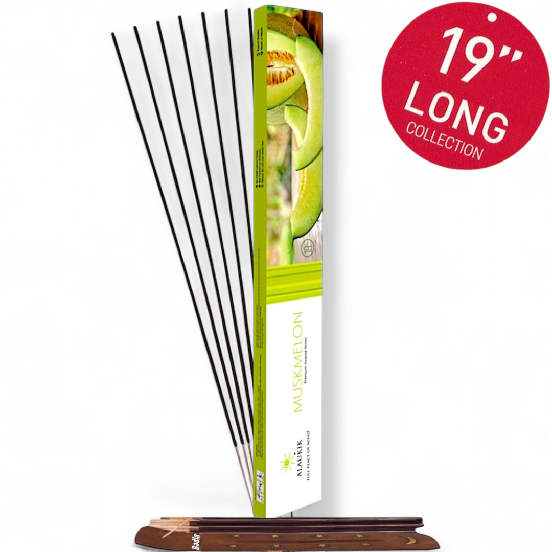 Incienso ALAUKIK Premium | Varitas XL 19" | Colección Long | Porta Incienso Incluido