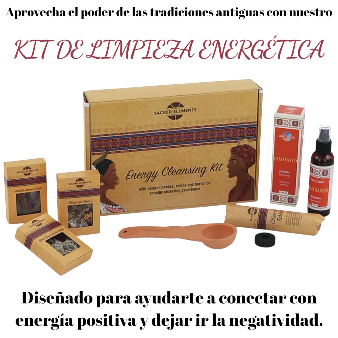 Kit de Limpieza Energetica Elementos Sagrados | Diseñado para ayudarte a conectarte con la energía Positiva y Dejar IR la negatividad | Paquete Premium Hecho en la India |
