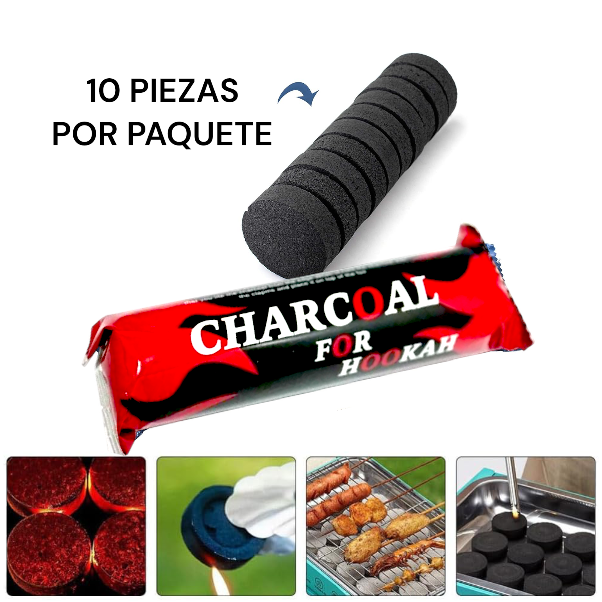 Carbón Vegetal Premium BADLA | Brisqueta Inodora 35 mm | Quema Lenta y Larga Duración, Iluminacion Instantanea |