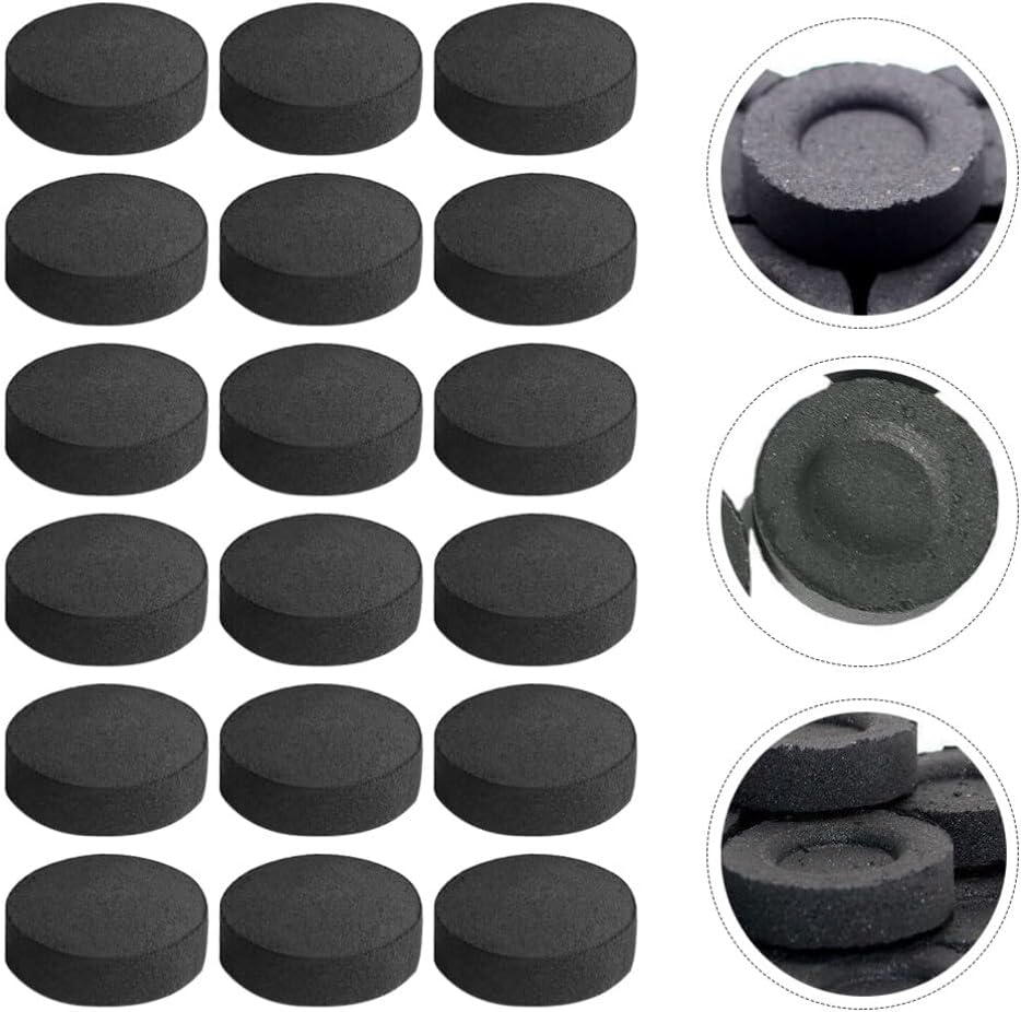 Carbón Vegetal Premium BADLA | Brisqueta Inodora 35 mm | Quema Lenta y Larga Duración, Iluminacion Instantanea |